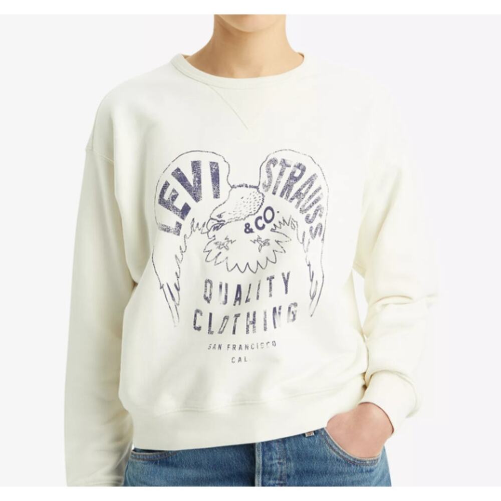 Levi's Graphic Signature Crewneck Sweatshirt - Eagle Egret - Size Small